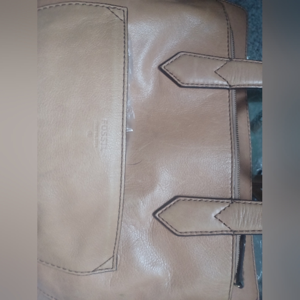 Fossil Knox Tan Leather Tote xl - Picture 4 of 8